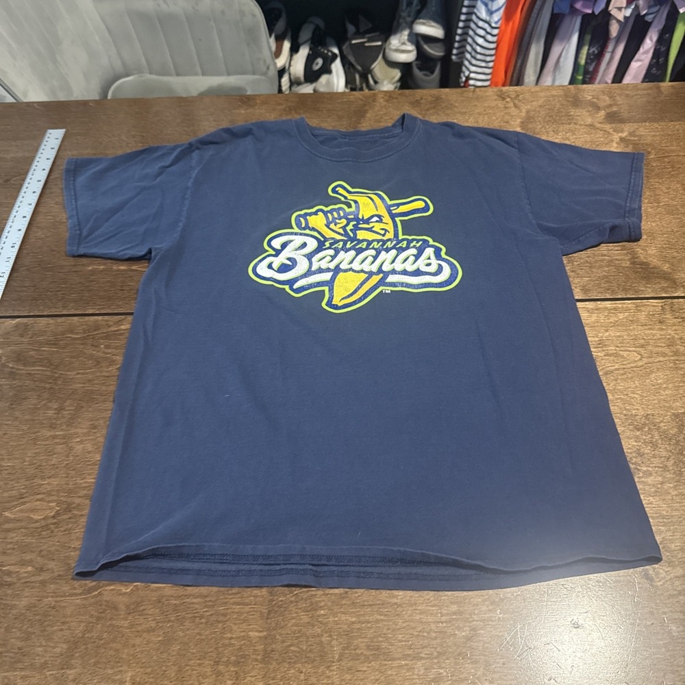 Savannah Bananas T-Shirt Men's M Navy Blue Baseball Team Tee Funny Banana Lo